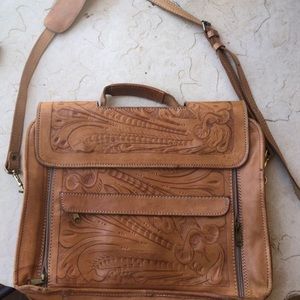 western hand tooled leather briefcases